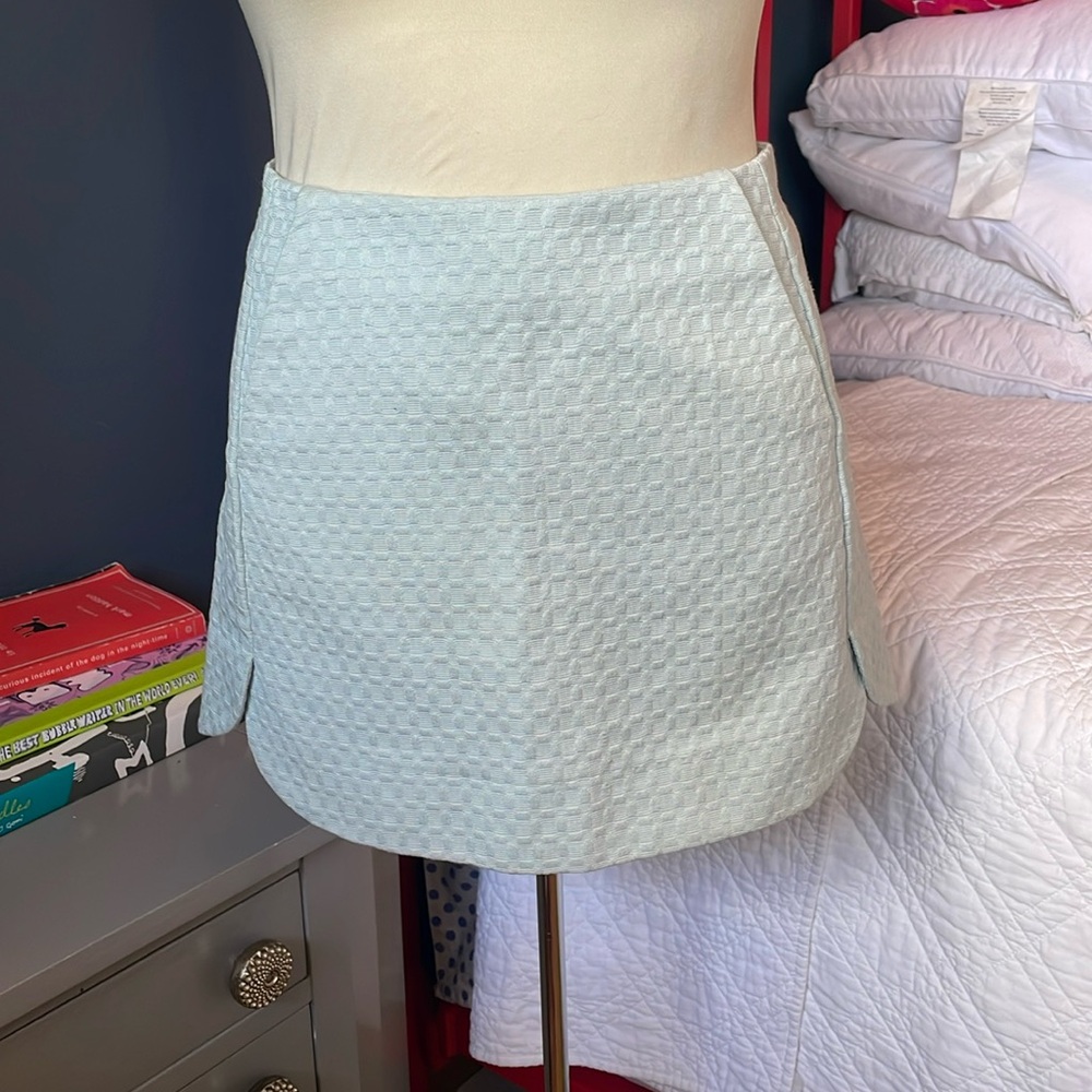 Topshop jacquard mint mini skirt